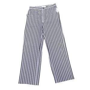 Equipment Femme Silk Aeslin Trouser Striped Wide Leg Elastic Pants Size 8 NWT